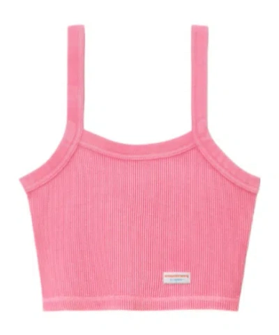 Alexander Wang Pink Waffle-knit Cami Tank
