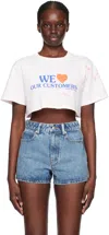 Alexander Wang Love Our Customers Cropped Tee In 683a Lt Pink Bleach