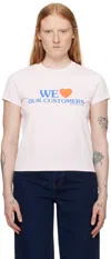 Alexander Wang Pink 'we Love Our Customers' T-shirt In 683a Lt Pink Bleach