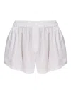 Alexander Wang Pinstripe Elastic-waist Shorts In White
