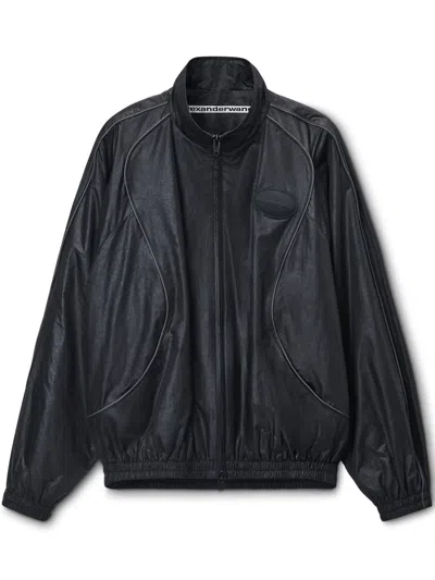 Alexander Wang Piped-trim Track Jacket In Black