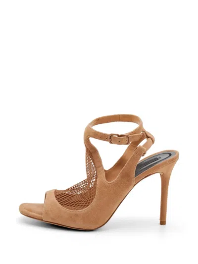 Pre-owned Alexander Wang Piper Fishnet Heeled Sandals In Neutral