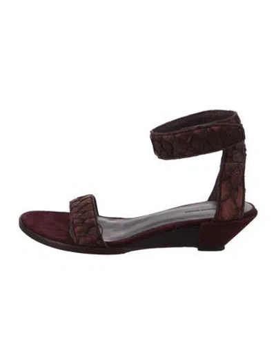 Pre-owned Alexander Wang Pirarucu Sandals In Burgundy