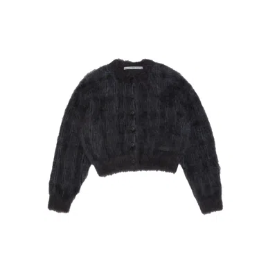 Alexander Wang Plaid Knit Cardigan In Schwarz