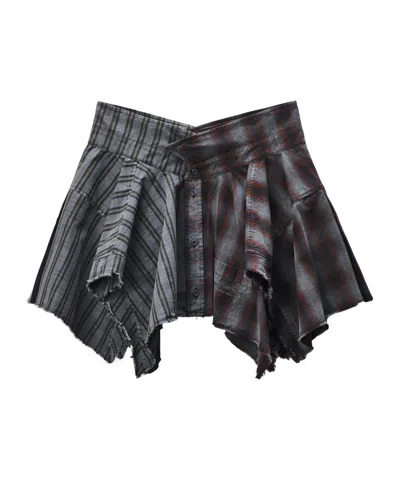 Alexander Wang Plaid Mini Skirt In Black