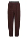 Alexander Wang Plaid-pattern Elastic-waist Trousers In Brown