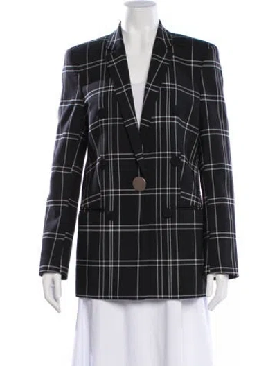 Pre-owned Alexander Wang Plaid Print Blazer In Gray