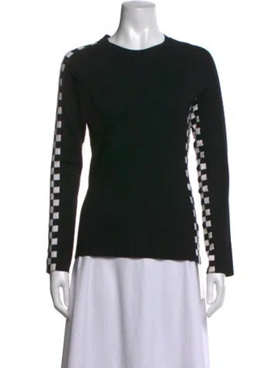 Pre-owned Alexander Wang Plaid Print Crew Neck Sweater In Black