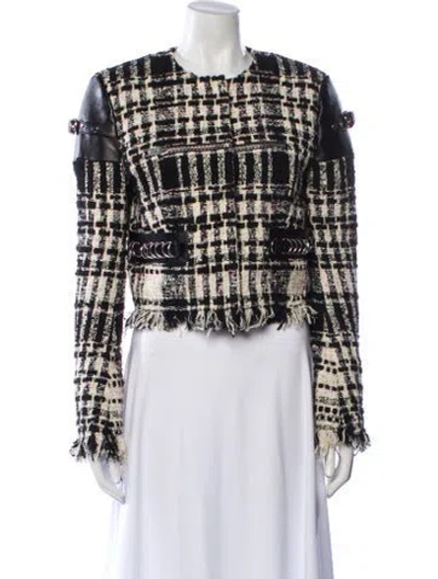Pre-owned Alexander Wang Plaid Print Evening Jacket In Black