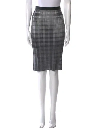 Pre-owned Alexander Wang Plaid Print Knee-length Skirt In Gray