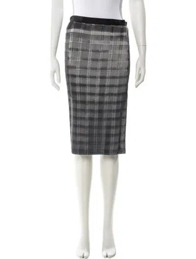 Pre-owned Alexander Wang Plaid Print Knee-length Skirt In Gray