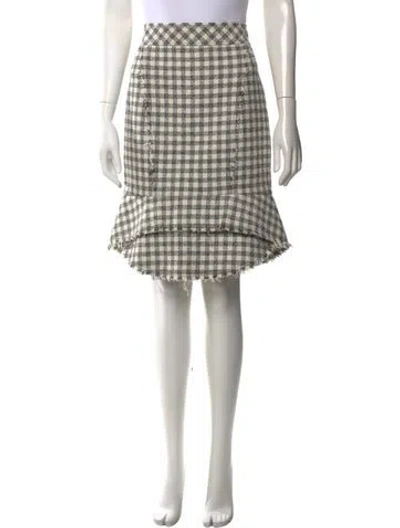 Pre-owned Alexander Wang Plaid Print Knee-length Skirt In Neutrals