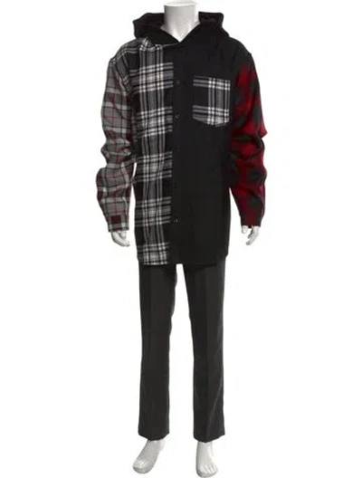 Pre-owned Alexander Wang Plaid Print Long Sleeve Shirt In Black