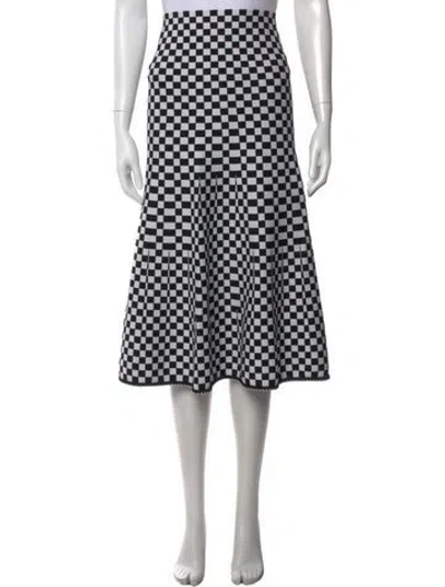 Pre-owned Alexander Wang Plaid Print Midi Length Skirt In Black