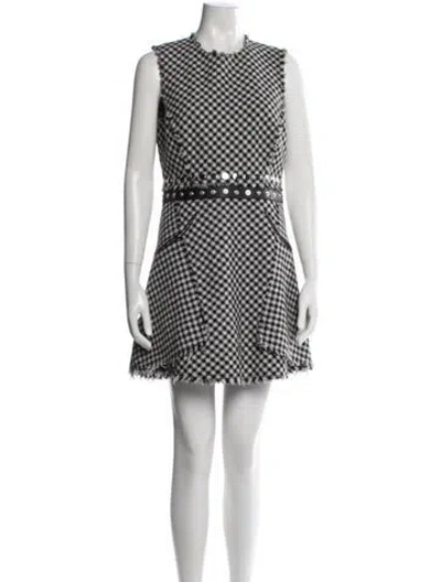 Pre-owned Alexander Wang Plaid Print Mini Dress In Black/white