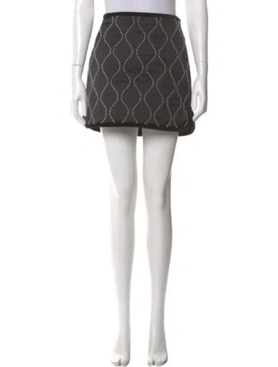 Pre-owned Alexander Wang Plaid Print Mini Skirt In Black