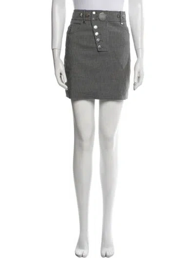 Pre-owned Alexander Wang Plaid Print Mini Skirt In Gray