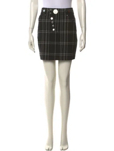 Pre-owned Alexander Wang Plaid Print Mini Skirt In Neutral