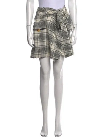 Pre-owned Alexander Wang Plaid Print Mini Skirt In Neutrals