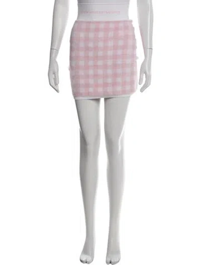 Pre-owned Alexander Wang Plaid Print Mini Skirt In Pink