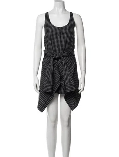 Pre-owned Alexander Wang Plaid Print Scoop Neck Romper In Blue