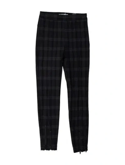 Pre-owned Alexander Wang Plaid Print Skinny Leg Pants In Black