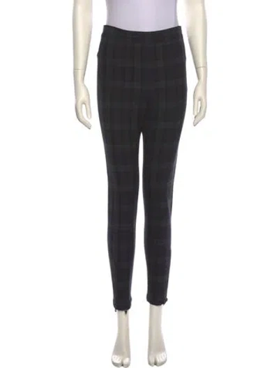 Pre-owned Alexander Wang Plaid Print Skinny Leg Pants In Blue
