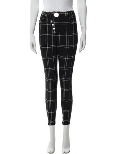 Pre-owned Alexander Wang Plaid Print Skinny Leg Pants In Green