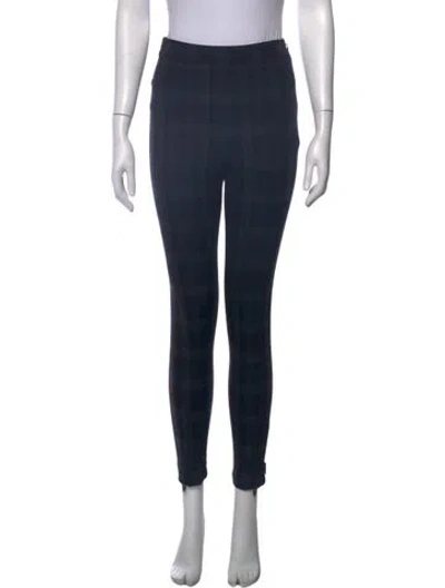 Pre-owned Alexander Wang Plaid Print Skinny Leg Pants In Green