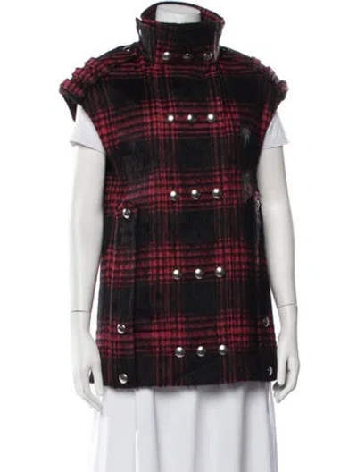 Pre-owned Alexander Wang Plaid Print Vest In Black/red