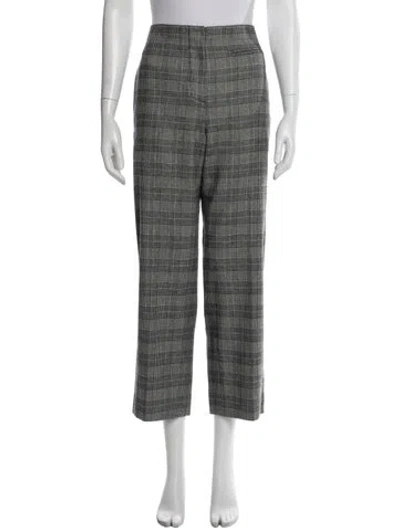 Pre-owned Alexander Wang Plaid Print Wide Leg Pants In Gray