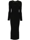 Alexander Wang Stretch Viscose Blend Dress With Gold-tone Detail In Black
