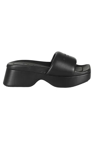 ALEXANDER WANG ALEXANDER WANG PLATFORM BLACK FLOAT SLIDE SLIPPERS