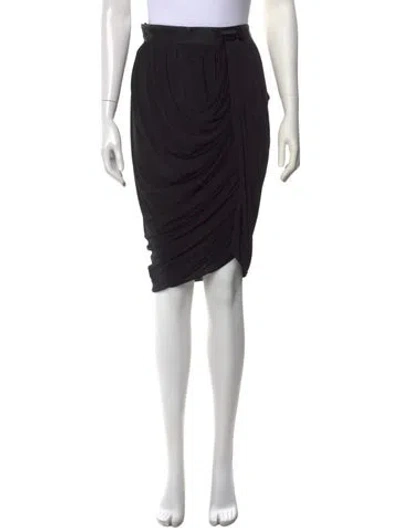 Pre-owned Alexander Wang Pleated Accents Midi Length Skirt In Black
