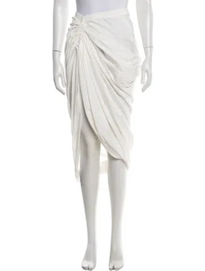 Pre-owned Alexander Wang Pleated Accents Midi Length Skirt In White
