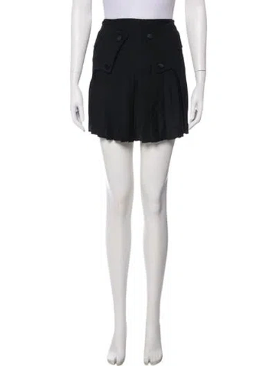 Pre-owned Alexander Wang Pleated Accents Mini Skirt In Black