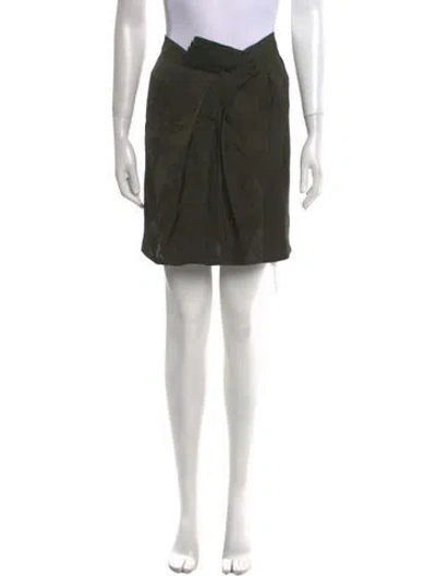 Pre-owned Alexander Wang Pleated Accents Mini Skirt In Green