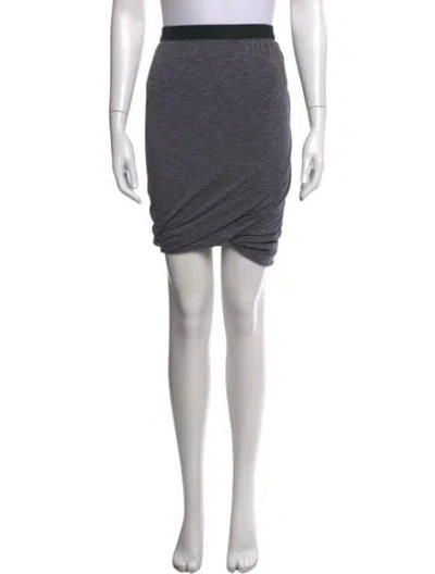 Pre-owned Alexander Wang Pleated Accents Mini Skirt In Grey