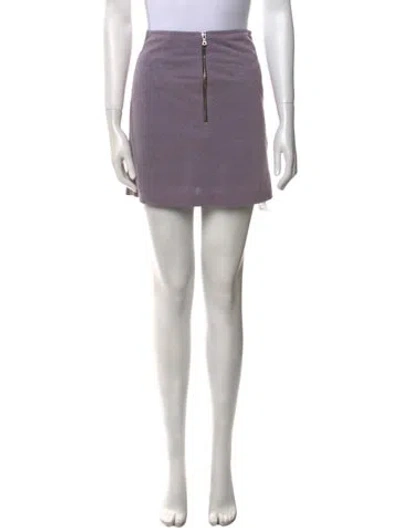 Pre-owned Alexander Wang Pleated Accents Mini Skirt In Purple