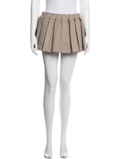 Pre-owned Alexander Wang Pleated Accents Mini Skirt W/ Tags In Neutral