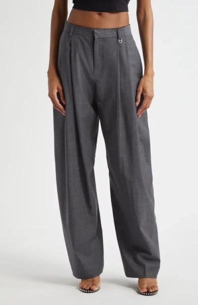 Alexander Wang Pleated Balloon Leg Pants With Detachable Chain Detail In Gray