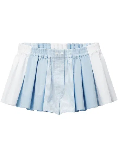 Alexander Wang Pleated Boxer Short In Blue