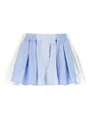 Alexander Wang Playful Striped And Solid Boxer-style Shorts In Blue