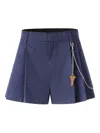 Alexander Wang Pleated Chain-detail Skorts In Blue