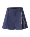 Alexander Wang Pleated Chain-detail Skorts In Blue