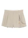 Alexander Wang Pleated Chain-embellished Shorts - Women's - Cotton/polyamide In Gray
