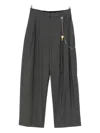 Alexander Wang Pleated Key-chain Trousers In Black