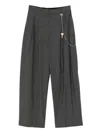 Alexander Wang Pleated Key-chain Trousers In Gray