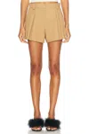 Alexander Wang Beige High-waist Flared Shorts In Chino