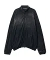 Alexander Wang Pleated Motorcycle Jacket In Black